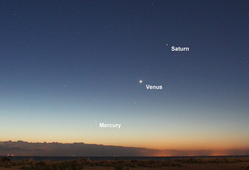 Planets over the sea