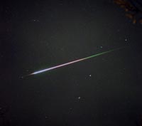 A Leonid meteor photographed by David Entwistle