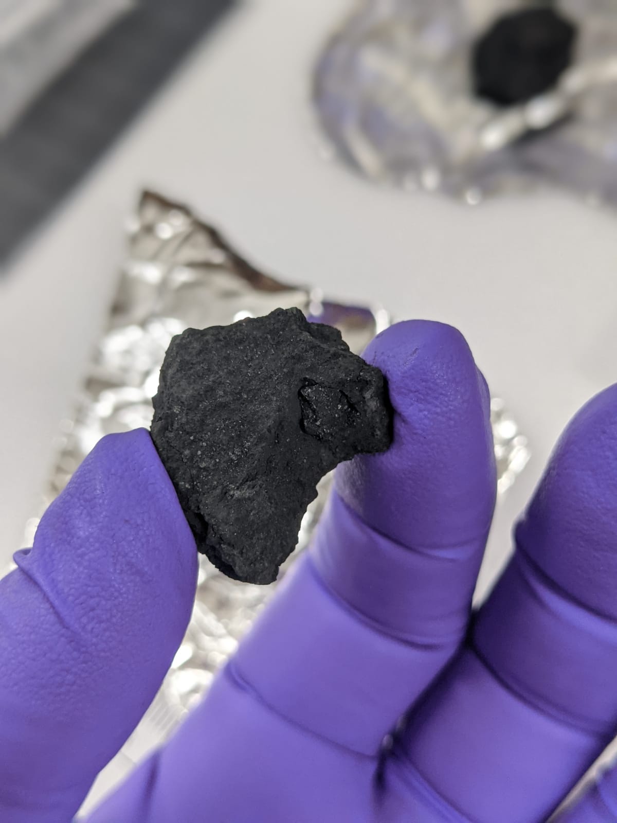 Held meteroite recovered from Winchcombe CREDIT Trustees of the Natural History Museum