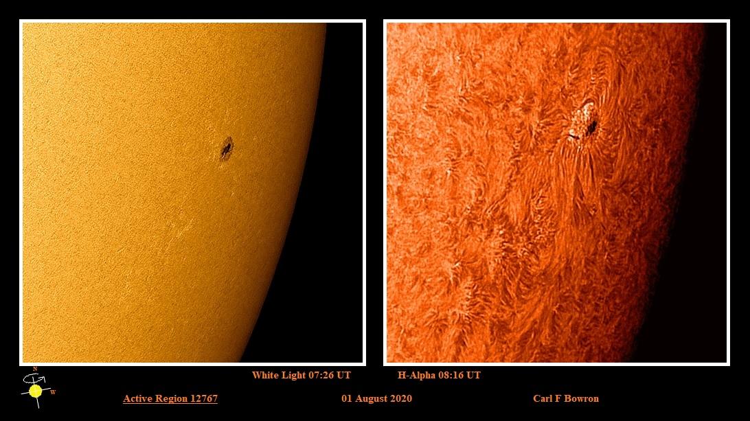 2020 Aug 1 @0726-0816UT WL Ha AR2767 CBowron