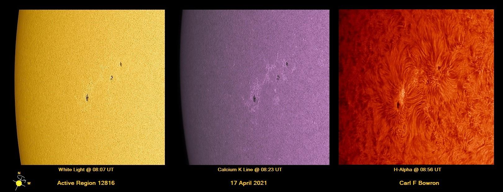 2021 April 17 @0807-0856UT WL Ha CaK AR2816 CBowron