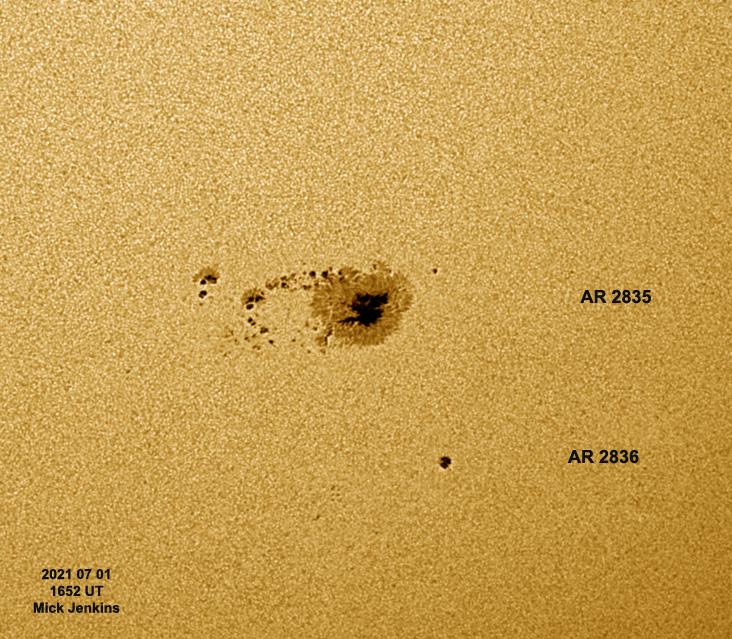 2021 July 1 @1652UT AR2835_36 WL MJenkins
