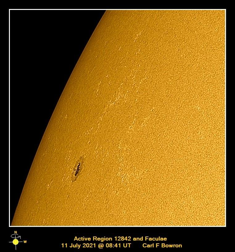 2021 July 11 @0841UT AR2842 WL CBowron