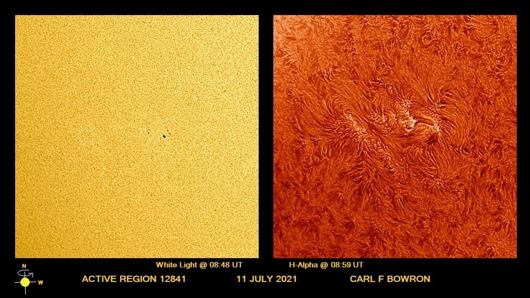 2021 July 11 @0859UT AR2841 WL and Ha CBowron
