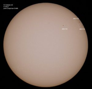 13 October 13 @1110UT. Image by John Chapman-Smith-5