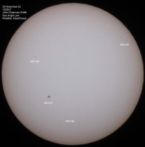 20 November 22 @1231UT. Image by John Chapman-Smith-5