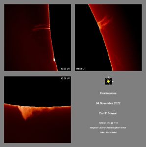 2022 Novembe 04 0959-1008UT PROM HALPHA. Image by Carl Bowron