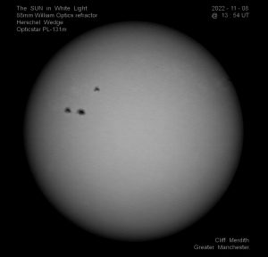 22 November 08 @1354UT. Image by Cliff Meredith