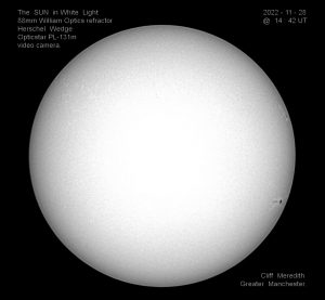 22 November 28 @1442UT. Image by Cliff Meredith