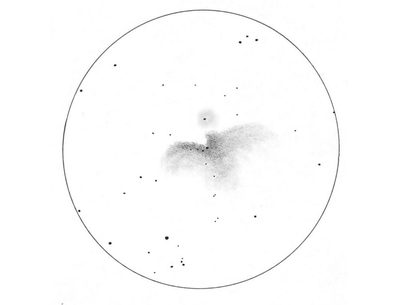 A drawing of the Orion Nebula