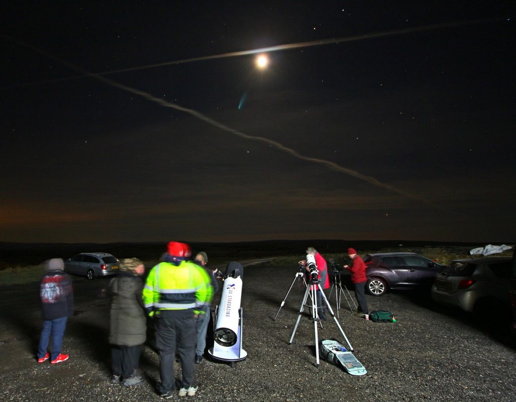 Stargazers view eclipse