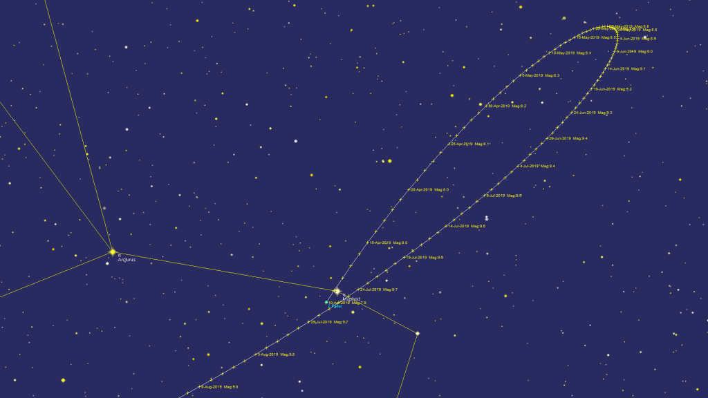 Track of Pallas 2019